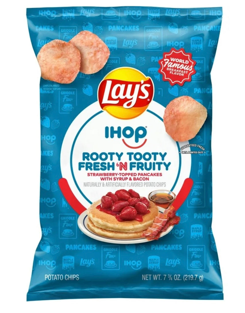 IHOP Strawberry Pancakes and Bacon Lays Chips (family size bag)