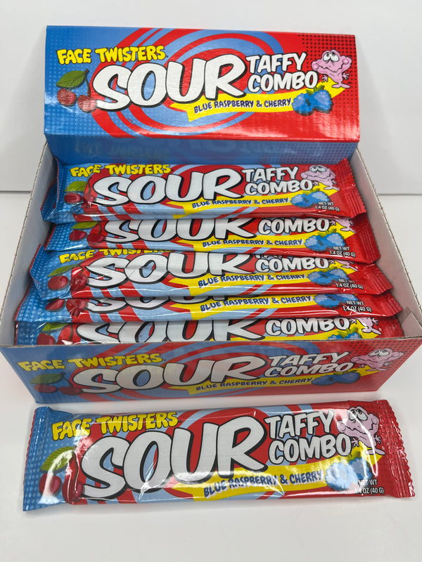 Face Twisters Blue Raspberry and Cherry Sour Taffy (UK) - www ...