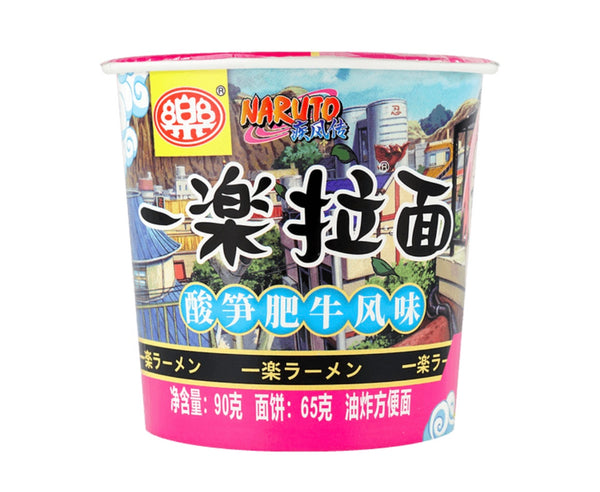 Naruto Sakura Bamboo Beef Ramen (Japan) - www.professorsnacks.com